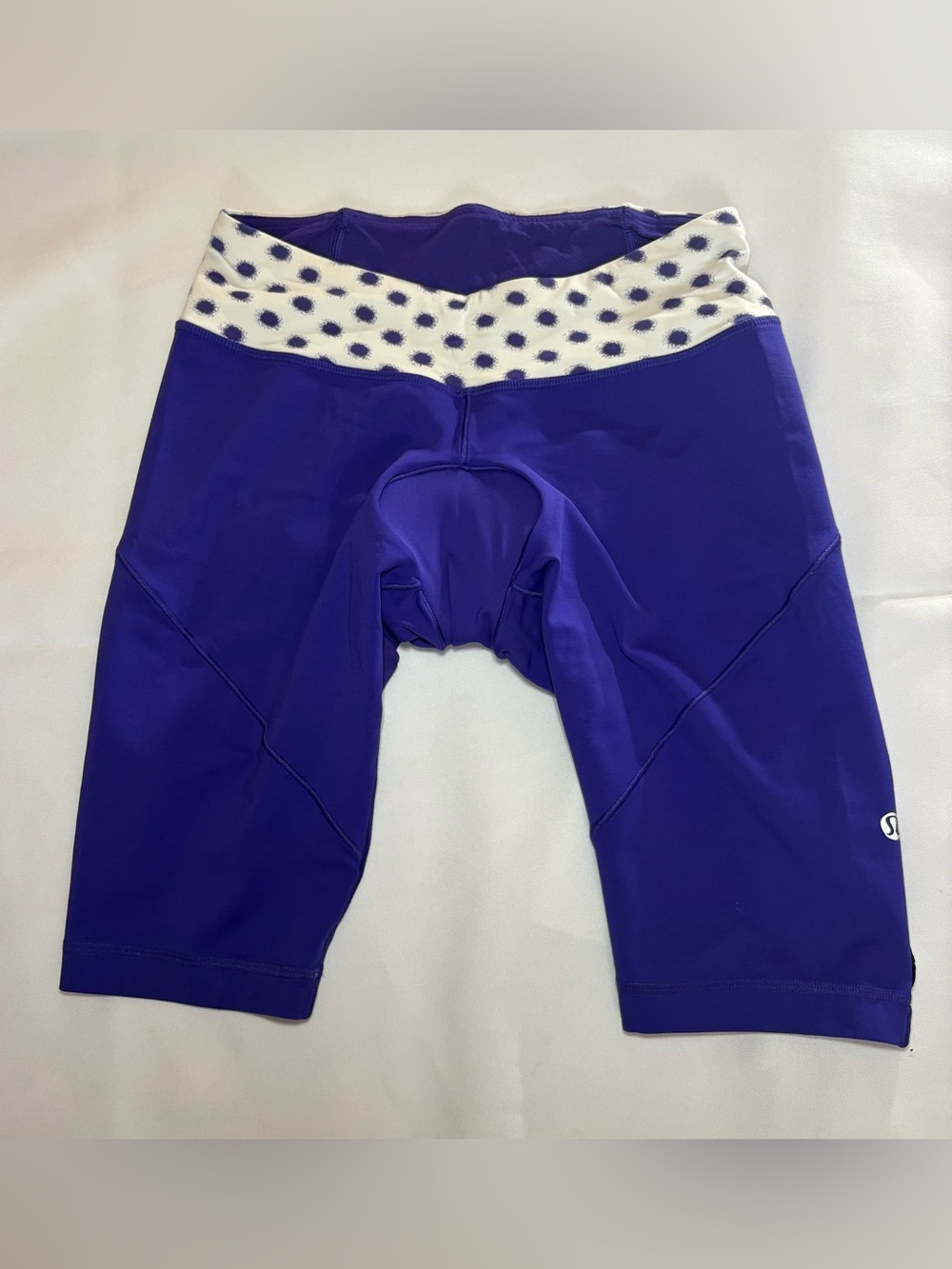 lululemon athletica Purple Kids Bike Shorts with White Polka Waistband
